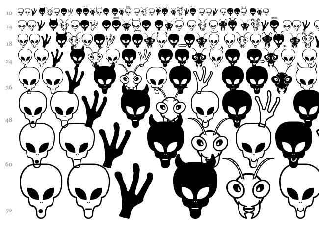 Aliens Bats St font waterfall
